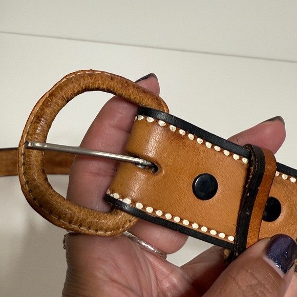 Vintage Western Colorful Scenery Tooled Leather Belt - Picture 17 of 17